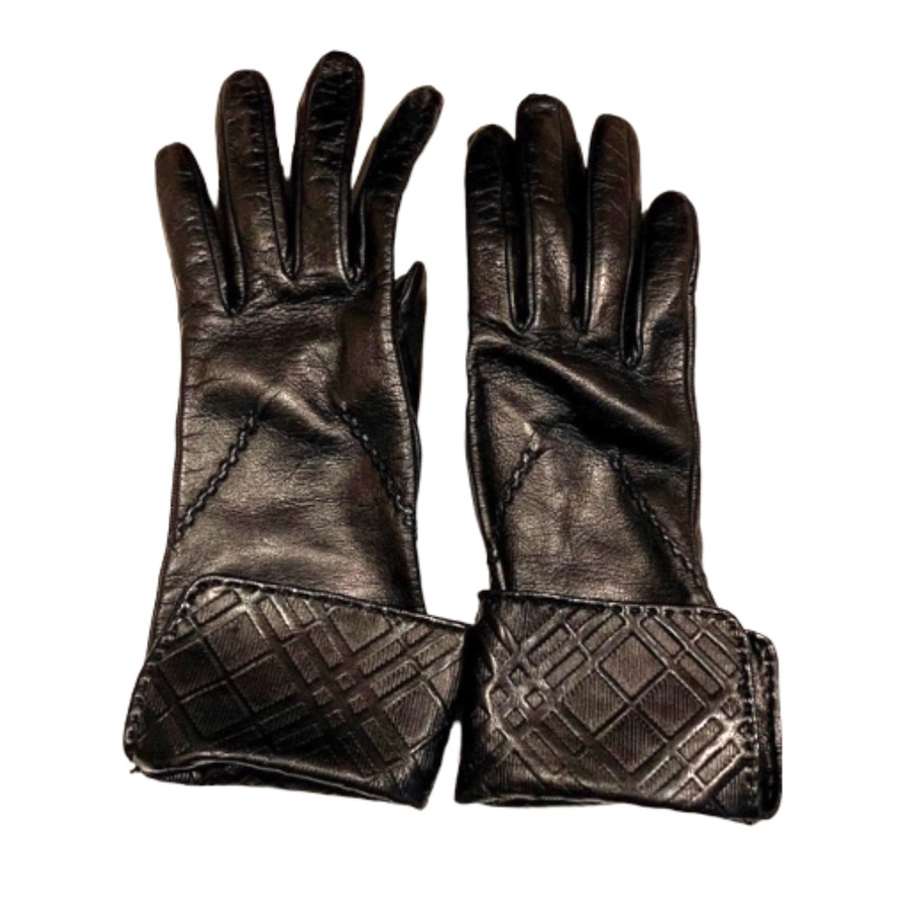 Burberry Black Quilted Leather Gloves